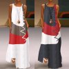 ZANZEA dámské letní patchwork dlouhé maxi šaty