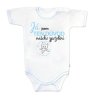 Body krátký rukáv s vtipným textem Baby Nellys, Já jsem TEN DŮVOD našeho zpoždění, kluk (Velikost koj oblečení 56 (1-2m))