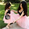 2 Mom and Daughter Dress Pink Patchwork Mesh Princess Dress Mother and daughter clothes Family Look Mother