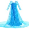 7 Girls Elsa Princess Dress Kids Flower Costume Set Snow Queen 2 Elza Children Birthday Halloween Party