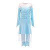 3 Girls Elsa Princess Dress Kids Flower Costume Set Snow Queen 2 Elza Children Birthday Halloween Party