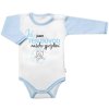 Body dl. rukáv s vtip. textem Baby Nellys, Já jsem TEN DŮVOD našeho zpoždění, kluk (Velikost koj oblečení 56 (1-2m))