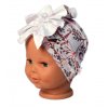 BABY NELLYS Dětská čelenka Turban Motýlci, růžová, vel. 12-24 m (Velikost koj oblečení 80-92 (12-24m))