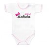 Body krátký rukáv s vtipným textem Baby Nellys, Malá Koketa, holka (Velikost koj oblečení 56 (1-2m))
