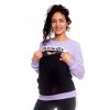 Be MaaMaa Těhotenská, kojící mikina Passion, lila-černá-bílá, vel. XS (Velikosti těh moda XS (32-34))