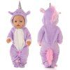 Plyšový overal "Jednorožec" s capáčky pro panenku Baby Born či American Girl
