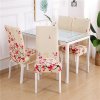 10 Dining Chair Cover Spandex Elastic Pastoral Print Modern Slipcovers Furniture Cover Kitchen Wedding housse de chaise