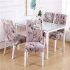 6 Dining Chair Cover Spandex Elastic Pastoral Print Modern Slipcovers Furniture Cover Kitchen Wedding housse de chaise