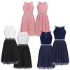 2 6 14T Teen Girls Sleeveless Sequined Floral Lace Shiny Dress Vestido de festa for Weeding Formal (1)