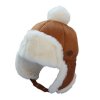 Dětská letecká ušanka s bambulí, 46 - 50 cm (2 - 6 let)