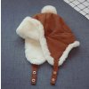 Dětská letecká ušanka s bambulí, 46 - 50 cm (2 - 6 let)
