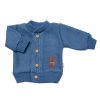 5-dílná pletená sada Baby Nellys, Boy, body, kalhoty, svetr, čepička, motýlek - modrá (Velikost koj oblečení 56 (1-2m))