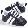 Newborn Baby Boys Girls Anti slip Soft sole Infant Prewalker Toddler Sneaker Shoes Baby Casual Tie Black