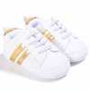Newborn Baby Boys Girls Anti slip Soft sole Infant Prewalker Toddler Sneaker Shoes Baby Casual Tie Gold Edge