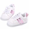 Newborn Baby Boys Girls Anti slip Soft sole Infant Prewalker Toddler Sneaker Shoes Baby Casual Tie Pink Edge