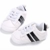 Newborn Baby Boys Girls Anti slip Soft sole Infant Prewalker Toddler Sneaker Shoes Baby Casual Tie Black Edge