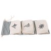 Flamingo Pattern Cotton Linen Hanging Storage Bag 3 Pockets Wall Mounted Wardrobe Hang Bag Wall Pouch 895771