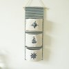 Flamingo Pattern Cotton Linen Hanging Storage Bag 3 Pockets Wall Mounted Wardrobe Hang Bag Wall Pouch 46