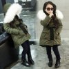 Korean Brand Girls Jackets Kids Faux Fur Collar Coat Children Winter Outwear 3 11 years old 2