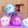 34CM Creative Toy Luminous Pillow Soft Stuffed Plush Glowing Colorful Stars Cushion Led Light Toys Gift 1