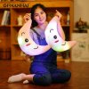 1pc 35cm Luminous Moon Plush toy Creative LED Lighting Colorful Pillow Stuffed Glowing Toys for Home 3