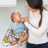 Dětská dvoukomorová miska s lžičkou Baby Ono modrá 200 a 150 ml (Barva Modrá)