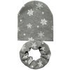 New Autumn Winter Baby Hat Set Boys Girls Neck Scarf Spring Warm Neckerchief Kids Beanies Sets Grey Snowflake Set