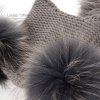 LAURASHOW New Autumn Winter Baby Beanie 16 CM Real Fur Pompoms Warm Sleep Wool Cap Kids 3
