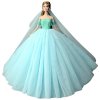 NK Doll Dress High quality Handmade Long Tail Evening Gown Clothes Lace Wedding Dress Veil For H (1)