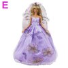 Handmade Wedding Dress Princess Evening Party Ball Long Gown Skirt Bridal Veil Clothes For Barbie Doll NO.E