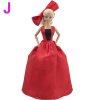 Handmade Wedding Dress Princess Evening Party Ball Long Gown Skirt Bridal Veil Clothes For Barbie Doll NO.J