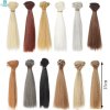 1pcs 15cm 100CM black gold brown straight hair for dolls 1 3 1 4 BJD doll 1