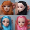 Excellent Quality Doll Head with Colorized straight Hair DIY Accessories For Barbie Dolls head 1 6 0