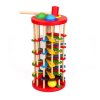 Wooden Tower with Hammer Knock The Ball Off Ladder Children Educational Initiation Toys Montessori Early Learning 1