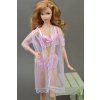 Doll Accessories Black Sexy Pajamas Lingerie Nightwear Lace Long Coat Night Wear Bra Underwear Clothes For pink