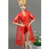 Doll Accessories Black Sexy Pajamas Lingerie Nightwear Lace Long Coat Night Wear Bra Underwear Clothes For red