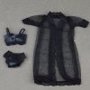 Doll Accessories Black Sexy Pajamas Lingerie Nightwear Lace Long Coat Night Wear Bra Underwear Clothes For 2