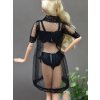 Doll Accessories Black Sexy Pajamas Lingerie Nightwear Lace Long Coat Night Wear Bra Underwear Clothes For 5