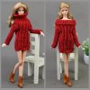 Pure Manual Doll Accessories Knitted Handmade Sweater Tops Coat Dress Clothes For Barbie Doll Gifts For 4