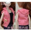 Pure Manual Doll Accessories Knitted Handmade Sweater Tops Coat Dress Clothes For Barbie Doll Gifts For 33