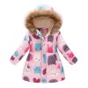 3 10Yrs Children s Thicken Winter Coat Girls Cute Printing Warm Coats Girl Winter Cotton Cartoon Pink monster