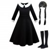 Addams Children Dress Movie Wednesday Costume for Girls Kids Halloween Carnival Cosplay Black Costume Party Dresses.jpg 640x640.jpg (1)