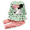 KEAIYOUHUO Children Clothing Sets Costumes For Kids Sport Suits Girls Clothes Sets Cartoon Baby Girls Clothes Green