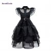 Dětské šaty (kostým) Wednesday Addams řasená sukně (B1)