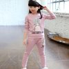 Winter Girls Clothes Sets 2Pcs Long Sleeve Tracksuit For Kids Clothes Sport Suits Children Clothing Girls Pink (2)