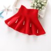 2018 New Fall and Winter Children s Clothing Girls Fashion Casual Knit Skirt Bottoming Pearl Princess 03 red