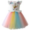 2018 New style 2 10 year summer dress Unicorn children princess dress Children s clothing girls as picture (2)