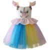 2018 New style 2 10 year summer dress Unicorn children princess dress Children s clothing girls as picture (3)