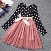 Spring Autumn Long Sleeves Children Girl Clothes Casual School Dress for Girls mini Tutu Dress Kids As Photo (1)