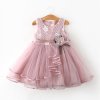 Lace Little Princess Dresses Summer Solid Sleeveless Tulle Tutu Dresses For Girls 2 3 4 5 1